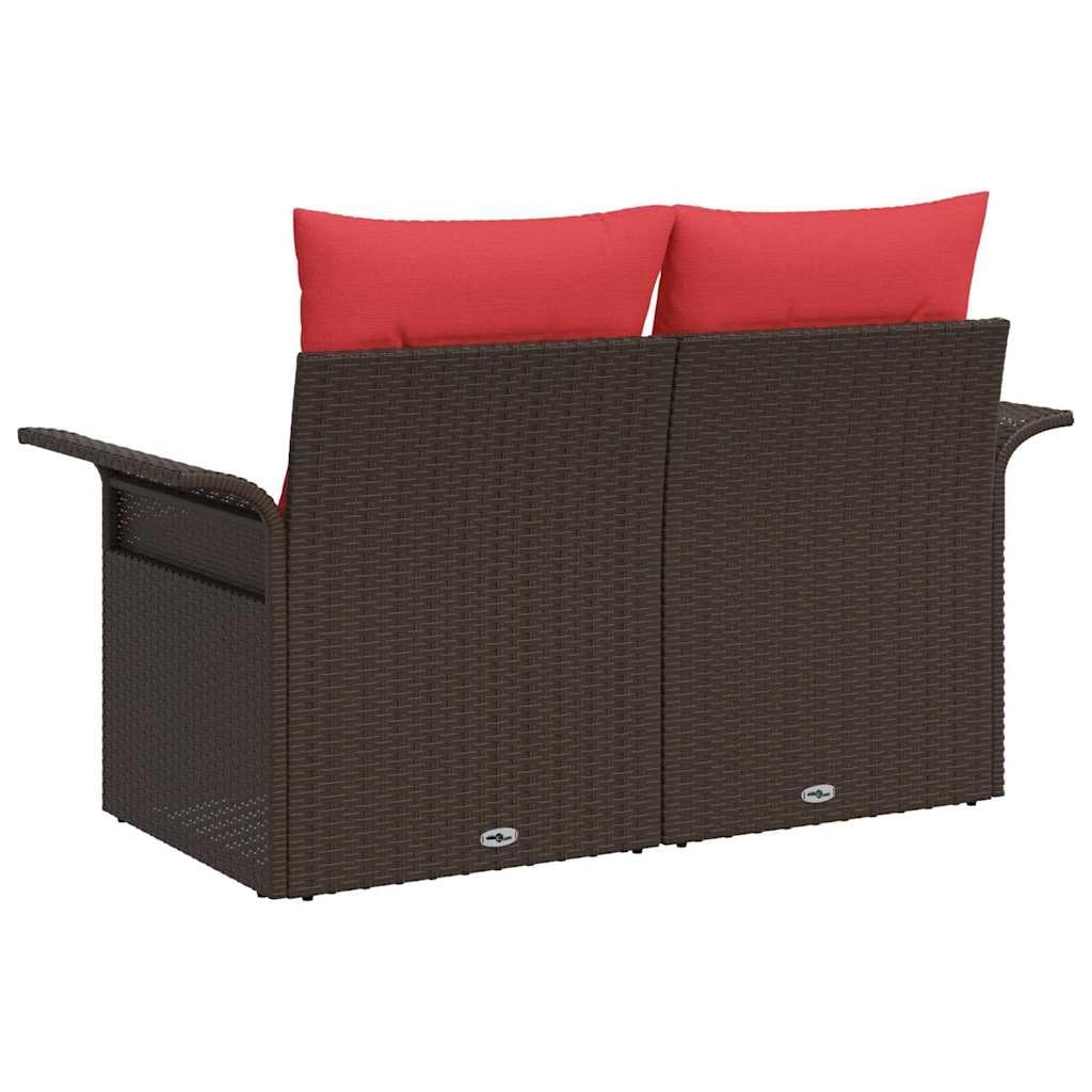 Divano da giardino con cuscino, in polyrattan, 141 x 62 x 69 cm, resistente alle intemperie, modulare, leggero, per balcone, terrazza, lounge all'aperto, accogliente gruppo di sedute
