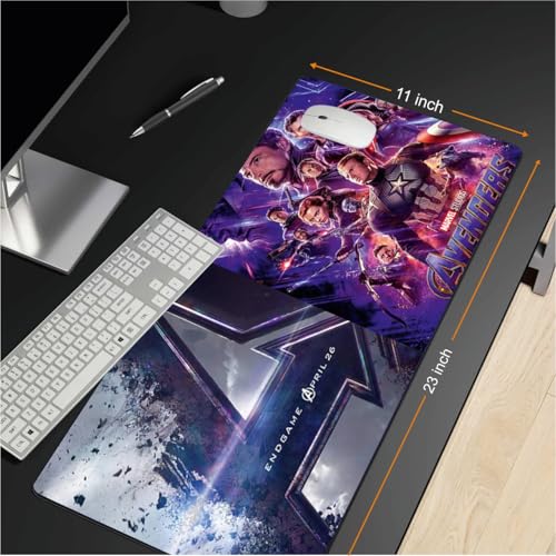 Image of Superhero Battle Desk Mat 58.5 x 28 cm - Large Mouse Pad with Smooth Surface and Non-Slip Base for Gaming & Work