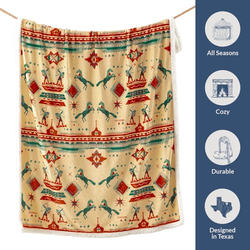 Image of Paseo Road Indigo Hill by HiEnd Accents Arizona 54x68 Sherpa Throw Blanket