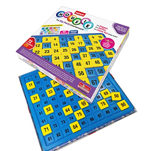 Image of toymate Premium Housie Game - The Big Party Entertainment | 72 Reusable Colourful Cards, 13x12 Inch Plastic Play Board, 30mm Big Tiles | No Pins or Pencils Needed | Family Fun Tambola Game