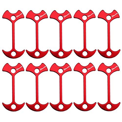 10 Piezas Estacas de Tienda de Pescado Alargadas Clips de Tensión para Línea y Stopper para Camping (Rojo) miniatura 1