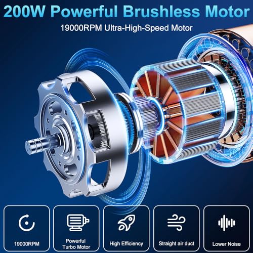 OBEST 2 in 1 Elektrische Staubgebläse und Mini Staubsauger,90000 U/Min PC Reinigungsset Druckluft für Laptop, PC, Grafikkarte, Elektronik, Sofa, Auto zubehör Innenraum