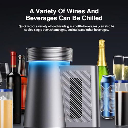 Enfriador De Vino Eléctrico Portátil 1 Botella, Control 2–20°c, Pantalla Digital Led, Sistema Termoeléctrico Sin Hielo, Negro Gray