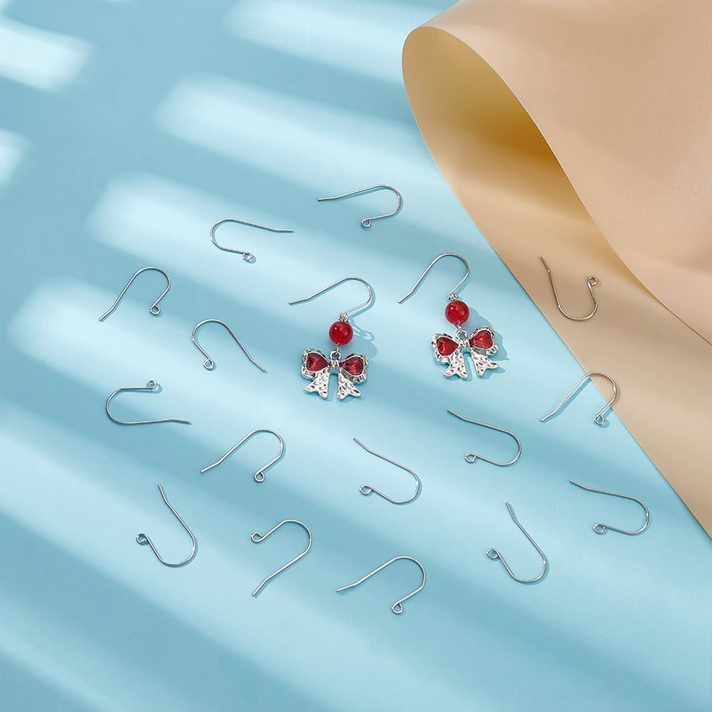 UNICRAFTALE About 80Pcs Stainless Steel Fish Earrings Hooks Metal French Earring Hook with Horizontal Loop Ear Wires Drop Earring Finding Hole 2mm for Jewelry Making DIY Earrings Findings - Image 2