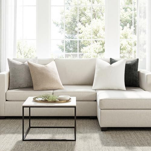 Image of MIULEE Pack of 4 Couch Throw Pillow Covers 18x18 Inch Gray Soft Decorative Chenille Pillow Covers Farmhouse Accent Cushion Covers for Boho Home Decor Sofa Bedroom Living Room