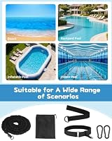 Schwimmgurt für Pool 2.5-7.5m Schwimmtrainer, Einstellbare Schwimmwiderstand Gürtel, Schwimmgürtel für Pool für Schwimmingpools Widerstandstraining, Schwimmgurt Erwachsene, Schwimmhilfe – Ansicht 7