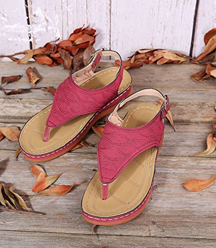Orthopedic Sandals for Women Comfortable Dressy Arch Support Thong T-Strap Sandals Summer Vintage Slip On Flip Flops Casual Orthotic Breathable Sandal4