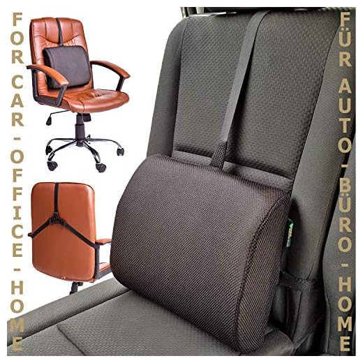 Cojín Lumbar Apoyo De BackCares-La Mejor Almohada Con Soporte Lumbar Para La Casa,La Oficina,El Coche-Para La Alineación Ergonómica De La Columna Y El Alivio Del Dolor De Espalda