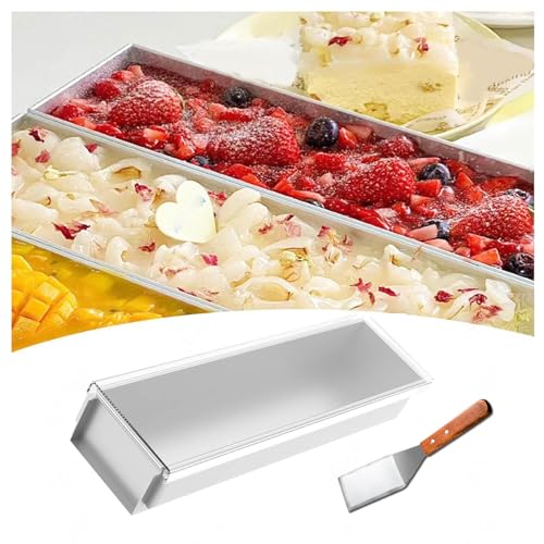 Molde Rectangular Para Tiramisu , Acero Inoxidable Con Base Extraíble Molde Antiadherente Para Tartas , Genérico Molde de Pastel De Tiramisú Molde de Tiramisú Adecuado Para Pan ,15inLx3.93inWx2.36inH