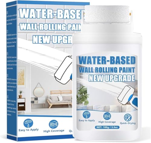 White Paint White Paint for Wall White Touch up Paint for Walls with Roller 100g Water Based Low Odor Quick-drying Suitable for Covering Stains Scratches Graffiti DIY