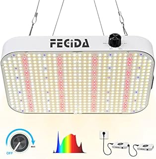 FECiDA Grow Light, 1000W Dimmable LED Grow Lights for Indoor Plants Full Spectrum, Best 60x60cm Plant Growing Lamp for Seedlings Vegetables Blooming with Daisy Chain Function, Quiet Built-in Fan