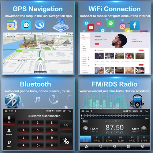 Inefala für VW Golf Polo Caddy Tiguan Touran Seat Skoda, Autoradio Android 15 2G+64G mit Wireless Carplay, Android Auto, 7 Touchscreen, GPS, WiFi, RDS/FM, USB, SWC, Mikrofon, Rückfahrkamera