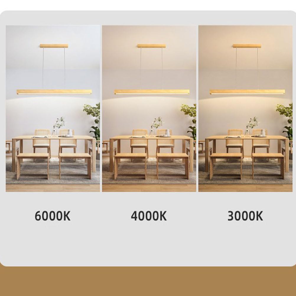 Cblbser Suspension LED Lampe Table à Manger Lustre,Dimmable Avec Télécommandée,Réglable En Hauteur Suspensions,Plafonnier Éclairage Pour Bureau,Salle à Manger,Restaurant,Cuisine Noir, 30W L100cm