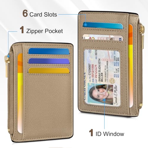Image of Tipmile Mens RFID Wallet, Small Slim Business Credit Card Holder, Mens Gift | Mini Tiny Cute ID Case, Minimalist Zipper Pocket Wallet, Thin Coin Purse, Fathers Gift