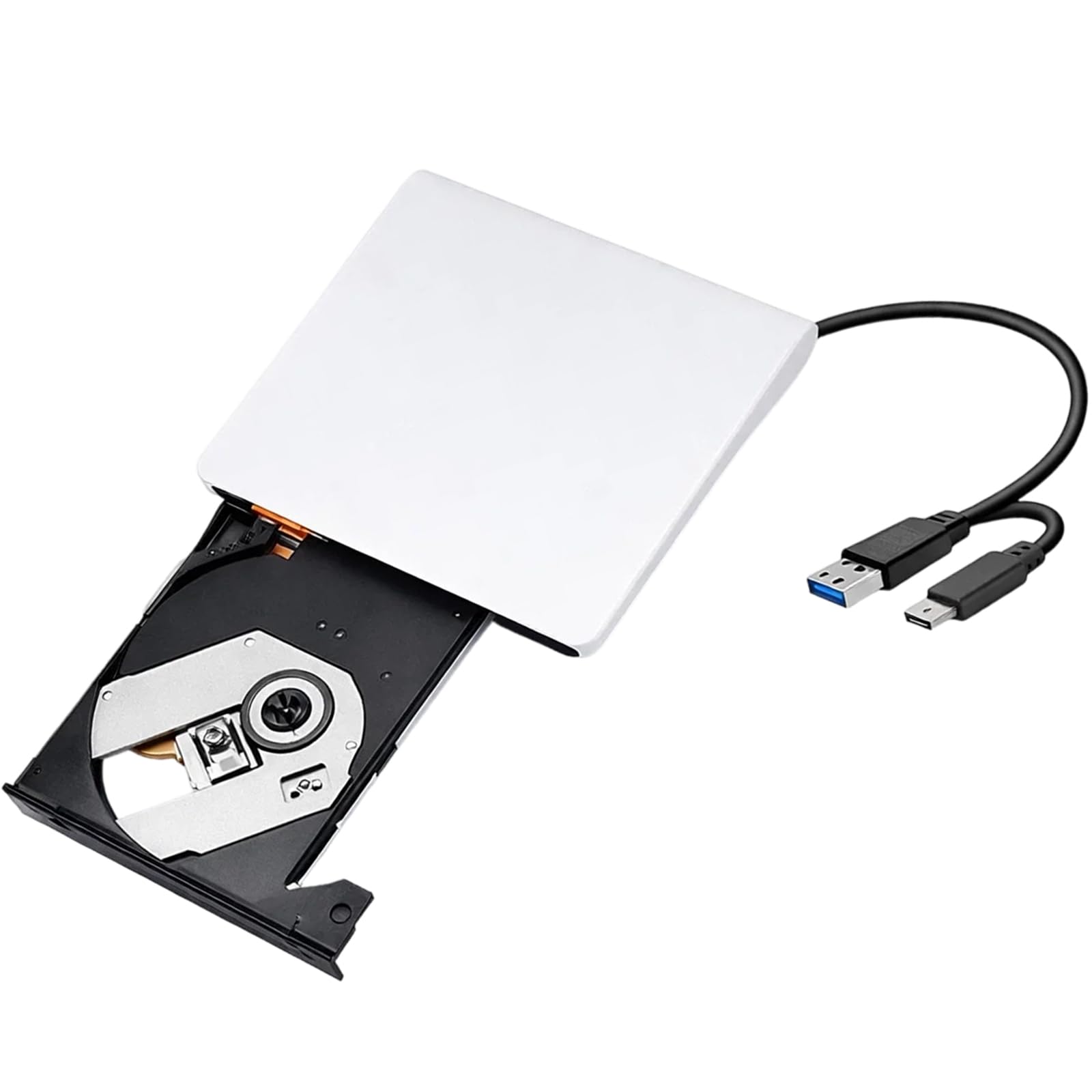 Mlifleue External DVD Drive for Laptop, Portable USB 3.0 Type-C CD Burner, High Speed CD Reader Rw Writer DVD Reader for Laptop, Desktop, Pc, Mac, Ios, Windows 11/10 / 8/7 / Xp/Linux/Vista