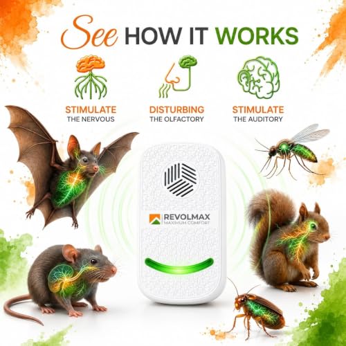 Image of RX-78, Ultrasonic Pest Control Repeller - Electronic & Ultrasound, Indoor Plug-in Repellent - Get rid of - Rodents, Mice, Squirrels, Bats, Insects, Bed Bugs, Ants, Fleas, Spiders (3Pack)