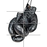 Doppelganger33 LTD Boxing Gloves Monochrome Black XL Giant Panel Poster Art Print (8 Sections)