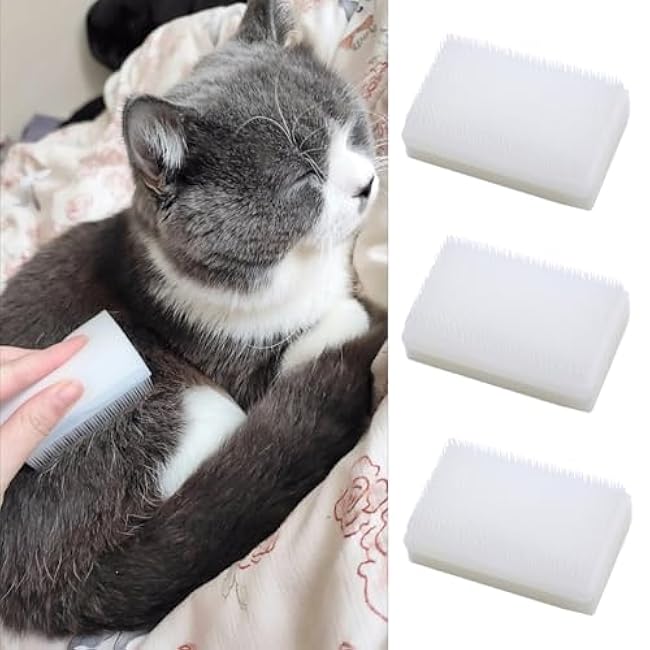 3 Pack Cat Grooming Brush Cat Soft Brush with Gentle Bristle Comforty Massage Double-Sided Tongue Brushes for Pet Hair Removal Comb BrushES Floating Hair Removal Comb CatS Dog Accessories-JtecvfXW
