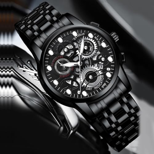 Image of WeCool Fairwhale Automatic Mechanical Watch for Men Luxury Skeleton Analog Men's Watch 50M Waterproof Luminous Unique Cool Wrist Watchs | Best Gift for Males