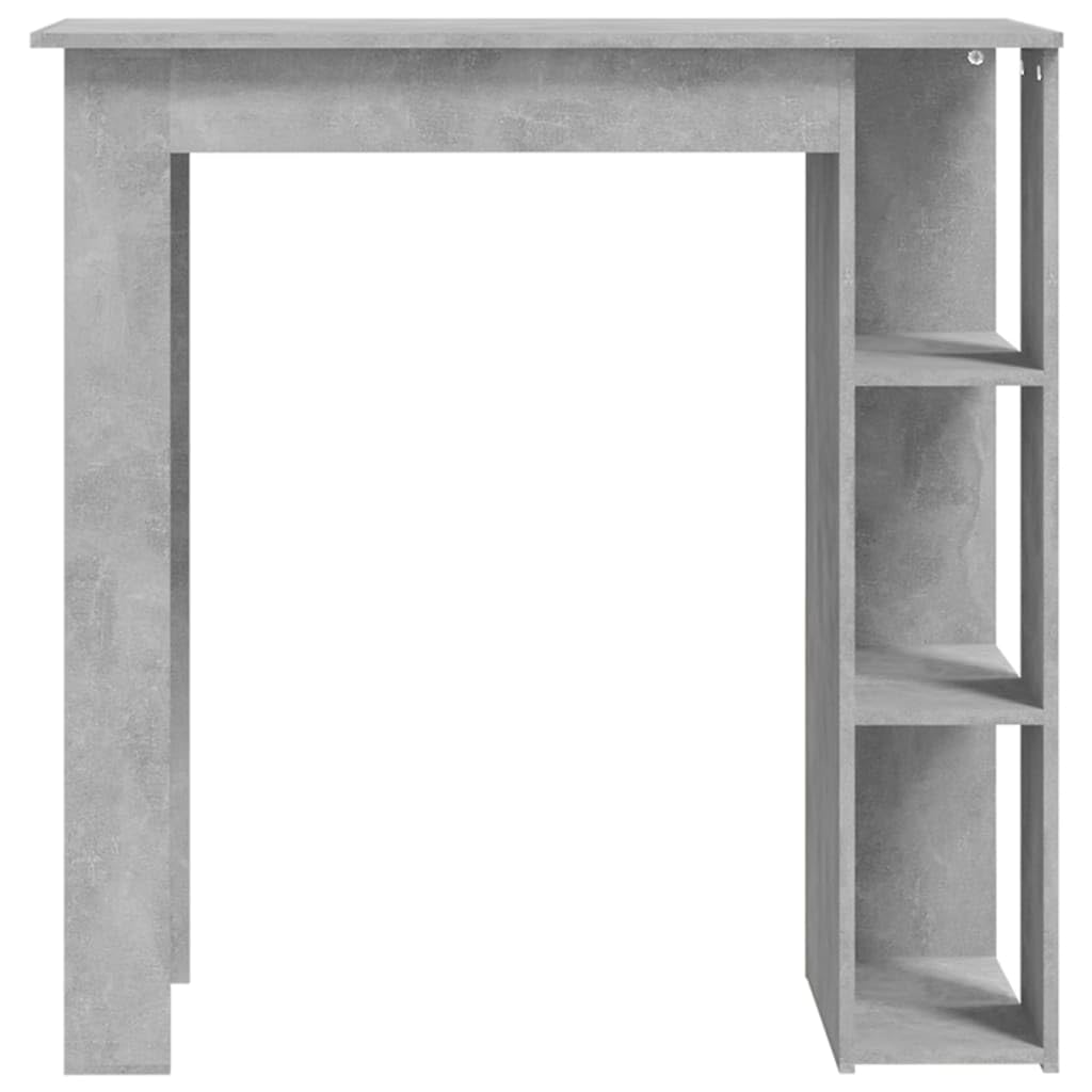 vidaXL Table de Bar avec Étagère, Table à Manger, Table de Bistro, Meuble de Réception Cuisine Maison Intérieur, Gris Béton Bois d'Ingénierie