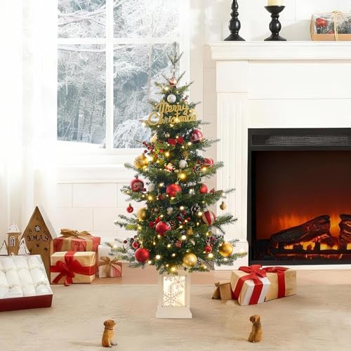 3.5ft Pre-Lit Christmas Tree with LED Lights, Auto Timer - Image 2