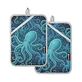 OWFKAY Juego de 2 soportes para ollas, diseño de pulpo, para cocina, resistente al calor, 170 ℃ de grosor y seguro, 18 x 25 cm