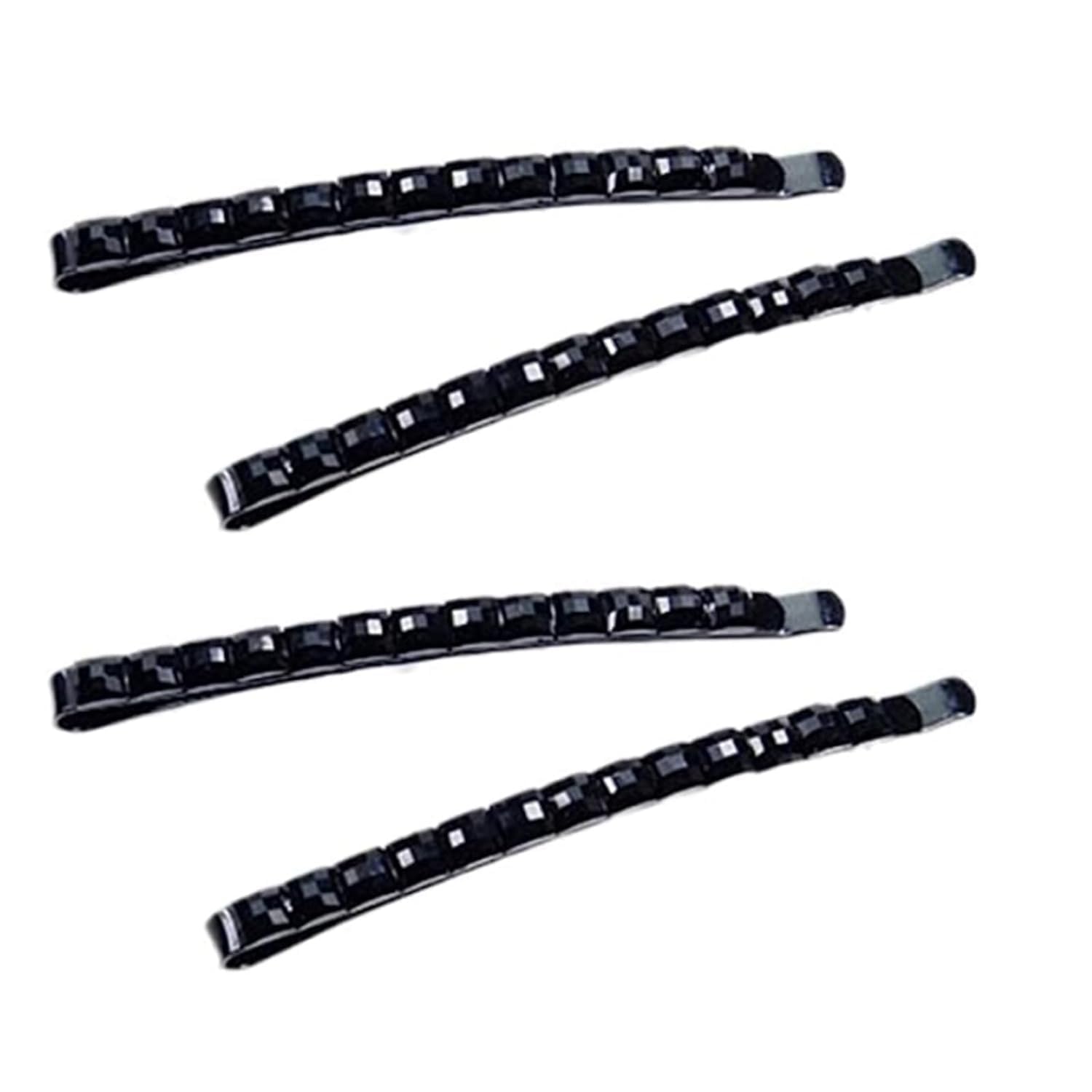 4 Pcs Black Rhinestone Barrettes, Shiny Hair Pin, Crystal Diamond Bobby Pin, Hairpin