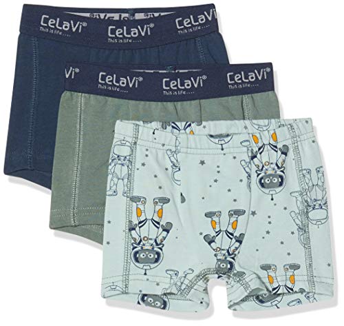 CELAVI Jungen 3er Pack weicher Qualität Boxershorts, Grün (Balsam Green 975), (Herstellergröße:80)