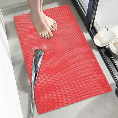 Image of JOGI KART Anti Skid & Multipurpose Rubber /Bathroom Mat /Shower Mat /Carpet /Rugs /Rainmat /Swimming Pool Mat (RED, 2x2 Ft)