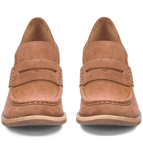 Image of MOOMMO Women Chunky Platform Loafers Pumps Round Closed Toe Slip On Penny Loafers Suede Block High Heels Oxford Shoes Formal Classic Thick Heel Dress Loafer Office Ladies Vintage Comfort 4-11 M US