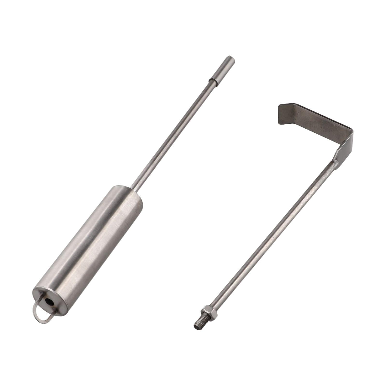 EasyByMall Râteau à cendres de barbecue en acier inoxydable pour Kamado Joe, barbecue à charbon et poêle à bois, 45,7 cm pour enlever efficacement les cendres