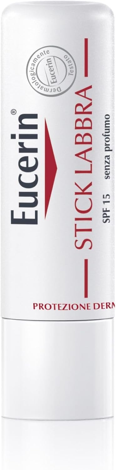 Eucerin pH5 Stick Labbra Protezione Attiva 4.8 g, Balsamo labbra riparatore SPF 20 con Burro di Karité, Olio di Jojoba, Dexpantenolo e Vitamina E, Burrocacao per pelle secca, ruvida e screpolata