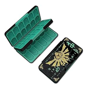 PERFECTSIGHT 48 Switch Game Card Case for Nintendo Switch OLED Switch Lite, Cute 48 Game Holder Cartridge Case for Game Cards and SD Cards, Kawaii Portable Compact Storage Box, Black Kingdom