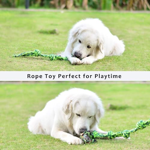 Image of SHARLOVY Dog Toys for Large Dogs and Aggressive Chewers | Indestructible XL Durable Dog Toy,5-Knot Rope Tug,Heavy Duty Chew Sturdy Cotton Knot Rope Toy for Large Breed Dogs