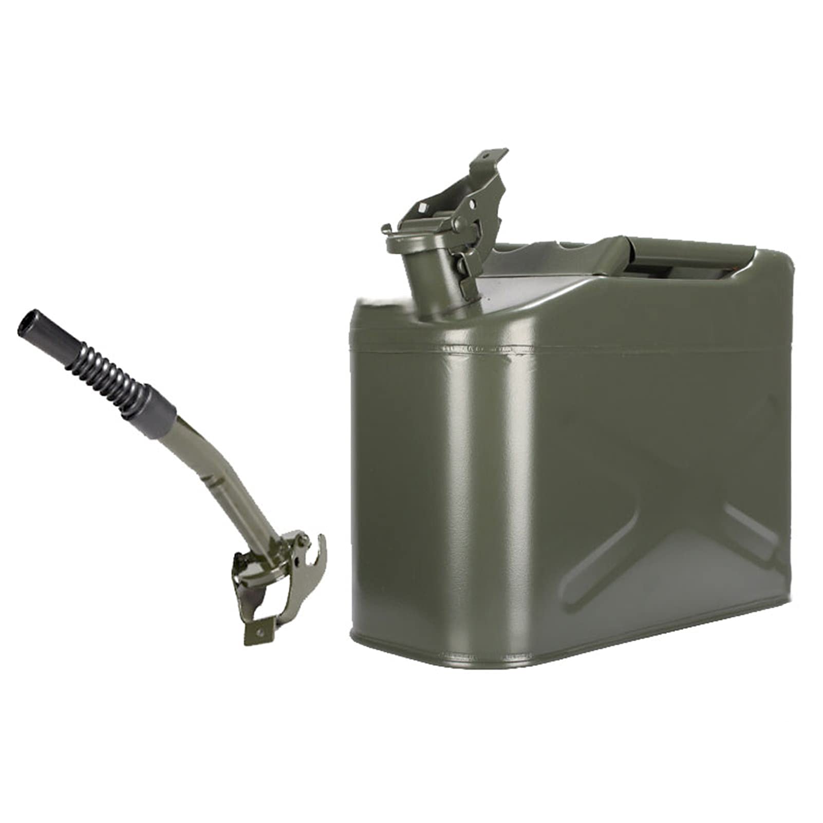 CGF- Benzinkanister 5L,10L,20L Military Can Heizöl Wasser Benzin Diesel Lagertank mit Ausguss, Sicherheitszertifizierung, Armeegrün mit UN-Zulassung