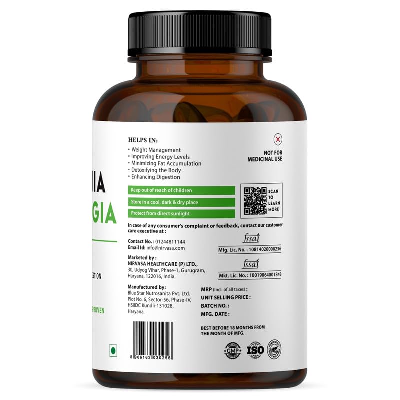 Buy Now Nirvasa Garcinia Cambogia Tablets (800Mg) With 70% Hca &Amp; Gre...