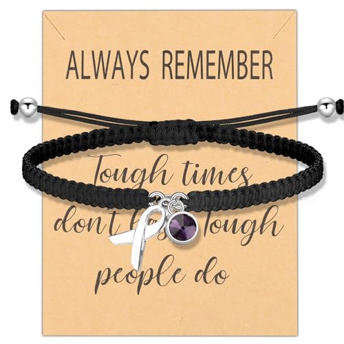 Bracelet ruban lavande ajustable idée cadeau solidaire pour femme