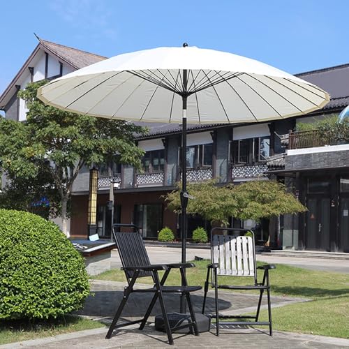 Genérico Sombrilla de Patio Exterior 2,70m Parasol de jardín con manivela inclinación Ajustable de 45° Estructura de Metal galvanizado Tela de poliéster Impermeable(Blanca)