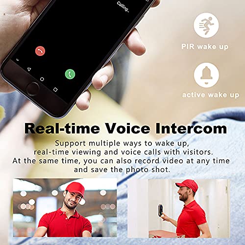TIAOTIAO Campainha de vídeo WIFI inteligente, campainha de detecção de movimento visual multifuncion