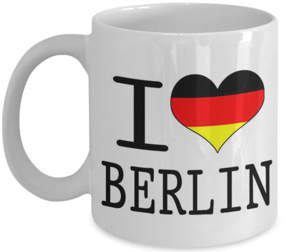 I love heart Berlin German Germany flag gift mug