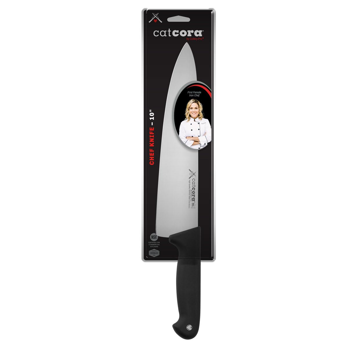 CAT CORA Chef Knife, Professional 8-Inch German Steel Blade For Produce, Meat, Herb Cutting, Ergonomic Soft-Grip Handle, NSF-Certified Kitchen Knife — Amazon image 6