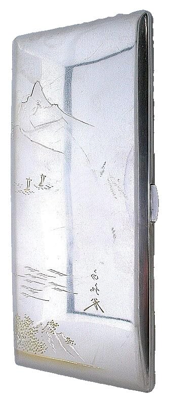 Vintage Japanese Engraved .950 Sterling Silver Cigarette Money Cash Case EBS9496
