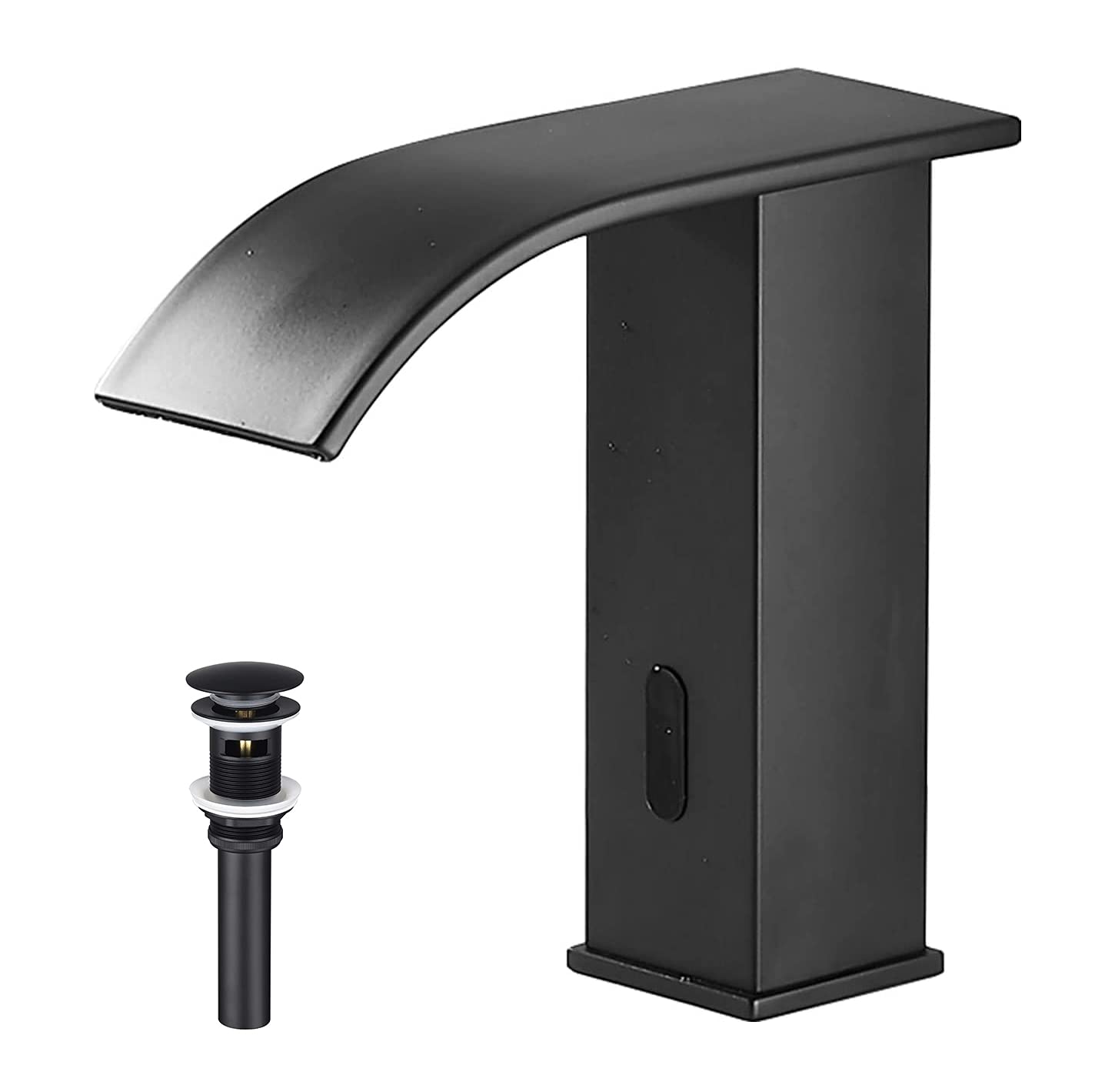 Sxithgkdw Black Automatic Touchless Bathroom Sink Faucet With Overflow Drain Ac/Dc Ed Motion Sensor Faucet Hands Tap With Control Box And Temperature Mixer Or -In