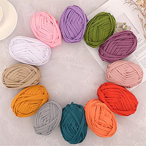 T-Shirt Yarn Knitting Yarn Fabric Crochet Cloth for Summer Hand DIY Bag Blanket Cushion Crocheting Projects 100g (#21 Blue) - Image 2