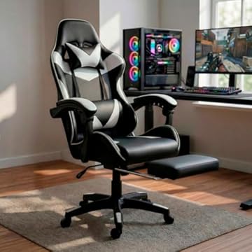 Cadeira Escritório Gamer Reclinável Ergonômica Profissional (Branco)
