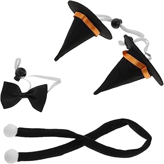 ibasenice 1 Set Pet Witch Hat with Adjustable Collar, Halloween Accessories for Reptiles, Black Scarf and Black Bow Tie for Lizard Costumes product image