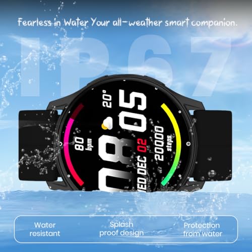 Image of PunnkFunnk Active 2 Smartwatch, 1.39 inch HD Round Display, Bluetooth Calling, Heart Rate & SPO₂, 100+ Sports Modes, IP67, Long Battery Life for Men & Women (Magnetic Black)