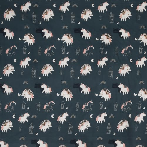 Image of NEW LEAF Cotton Flat Double Bedsheets with 2 Pillow Covers | Double Bed Breathable | Wrinklefree | Ultrasoft |Summer Bedsheet 200 to 220 tc Floral | 90 x 90 inches, Floral Navy Blue