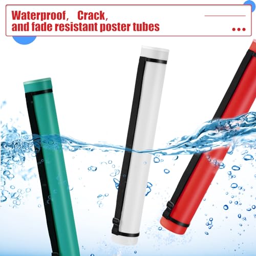 Image of Yahenda 6 Pcs Expandable Poster Tubes Bulk, 24 inch- 40 inch Extendable Blueprint Tube with Shoulder Strap Waterproof Portable Durable Round Cases for Drawing, Poster, Office Bulk Supply(Neutral Color)