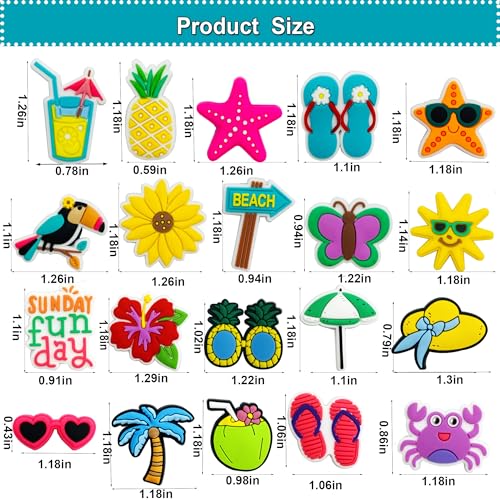 20PCS Beach Charms for Bogg Bag, Hawaii Accessories With Sturdy Clips for Totes, Rubber Bag Accessories, Decoration Charms for Girls Women2